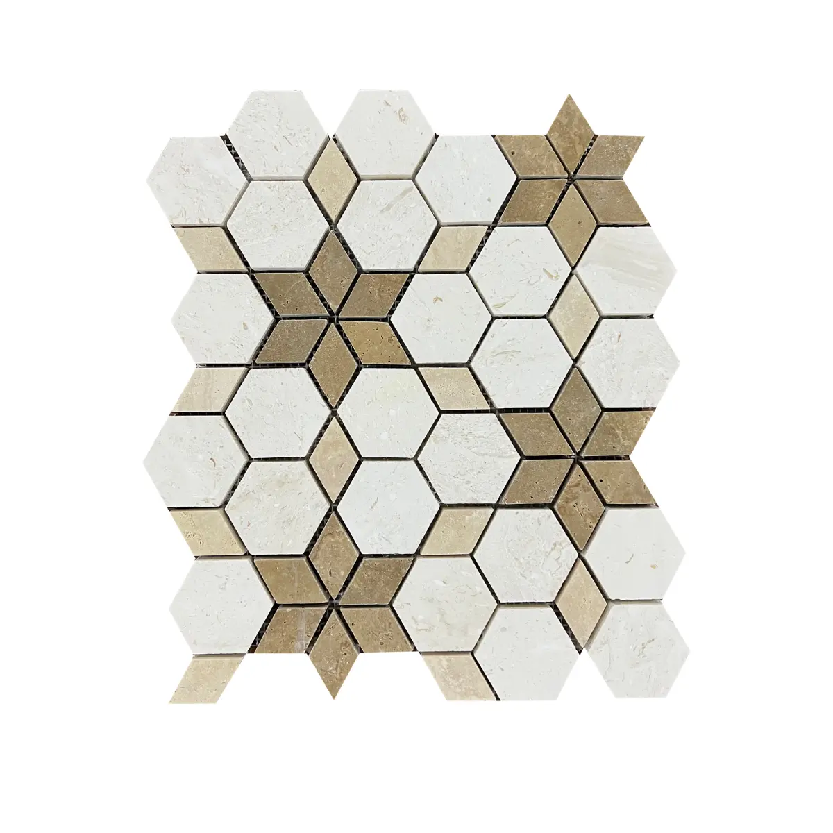Mix Travertine Honed Starline Mosaic Tiles