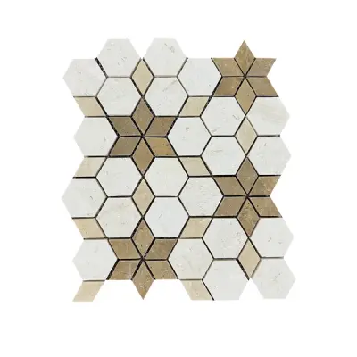 Mix Travertine Honed Starline Mosaic Tiles