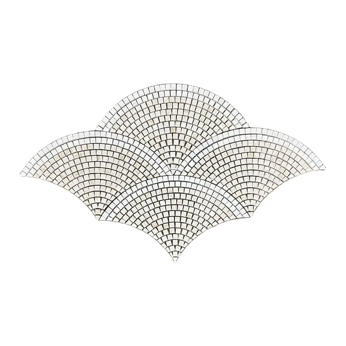 Limestone - Dolomite Fan / Scallop Honed Marble Mosaic Tile