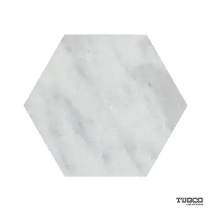 Carrara White Honed Marble Hexagon Wall & Floor Tiles view 2