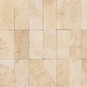 Light Travertine Tumbled Paving Patio Cobble Tiles view 4