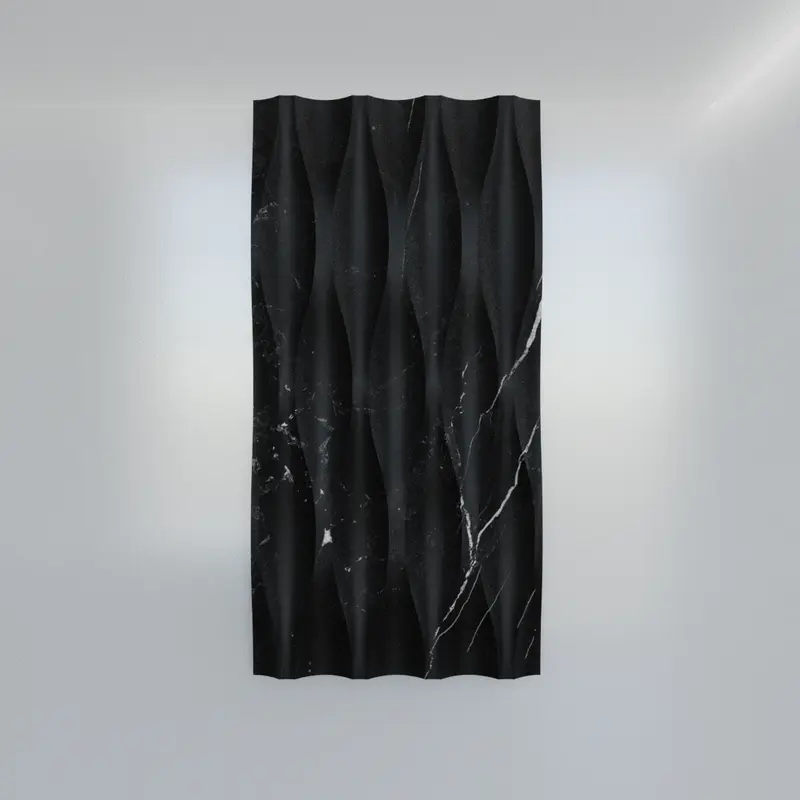 Nero Marquina Wave Marble Tile (610 mm x 305 mm)