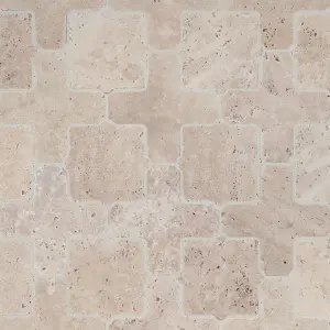 Classic Tumbled Travertine Casablanca Mosaic Tiles view 2