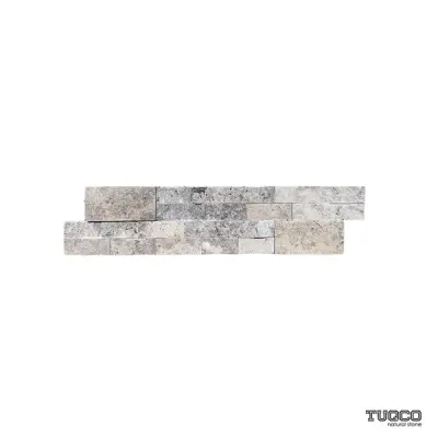 Silver Travertine Split Face Ledger Panel