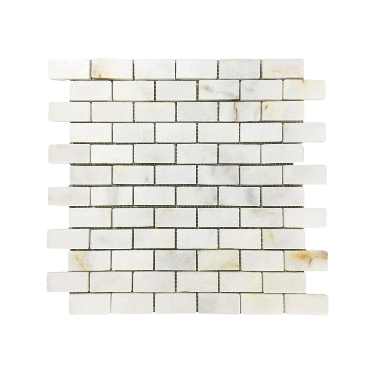 Calacatta Sugar Polished Marble Brick Mosaic Tiles