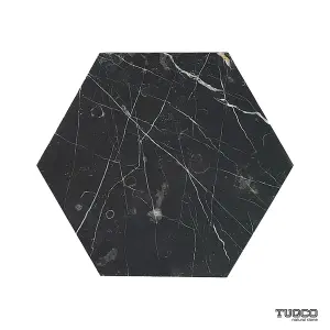 Nero Marquina Honed Hexagon Marble Wall & Floor Tiles view 1