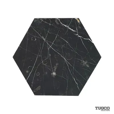 Nero Marquina Honed Hexagon Marble Wall & Floor Tiles