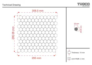 Shellstone Limestone - Rustic Green Brushed Marble Hexagon Mosaic Tile view 2