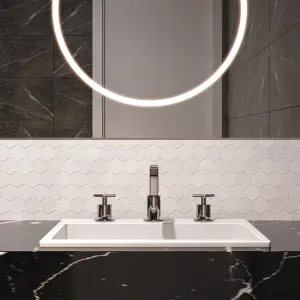 Dolomite Polished Marble Hexagon Mosaic Tile view 2