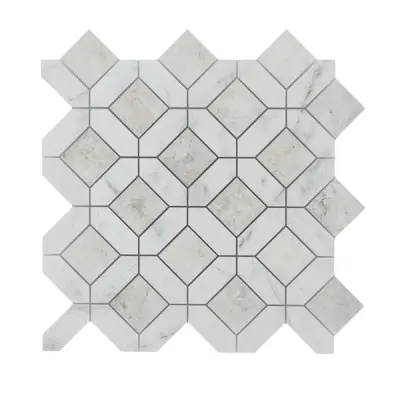 Carrara White - Nimbus Honed Marble Window Mosaic Tiles