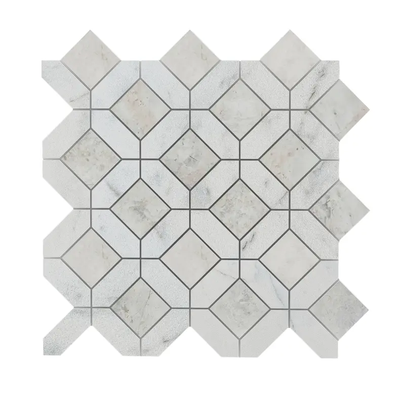 Carrara White - Nimbus Honed Marble Window Mosaic Tiles