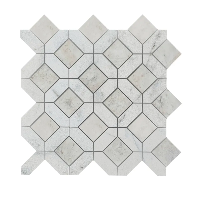 Carrara White - Nimbus Honed Marble Window Mosaic Tiles