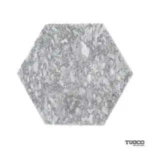 Platinum Grey Honed Hexagon Marble Wall & Floor Tiles view 1