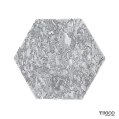 Platinum Grey Honed Hexagon Marble Wall & Floor Tiles