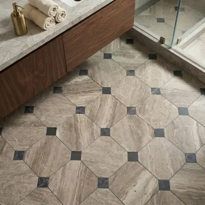 Diana Royal - Selene Honed Marble Octagon Wall & Floor Tiles