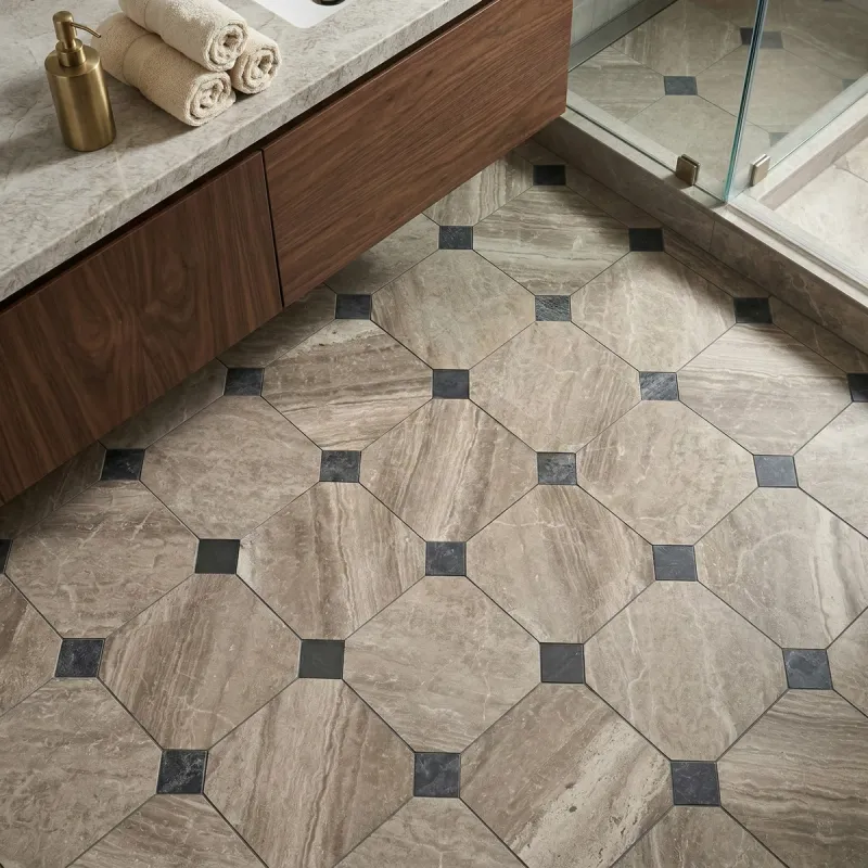 Diana Royal - Selene Honed Marble Octagon Wall & Floor Tiles