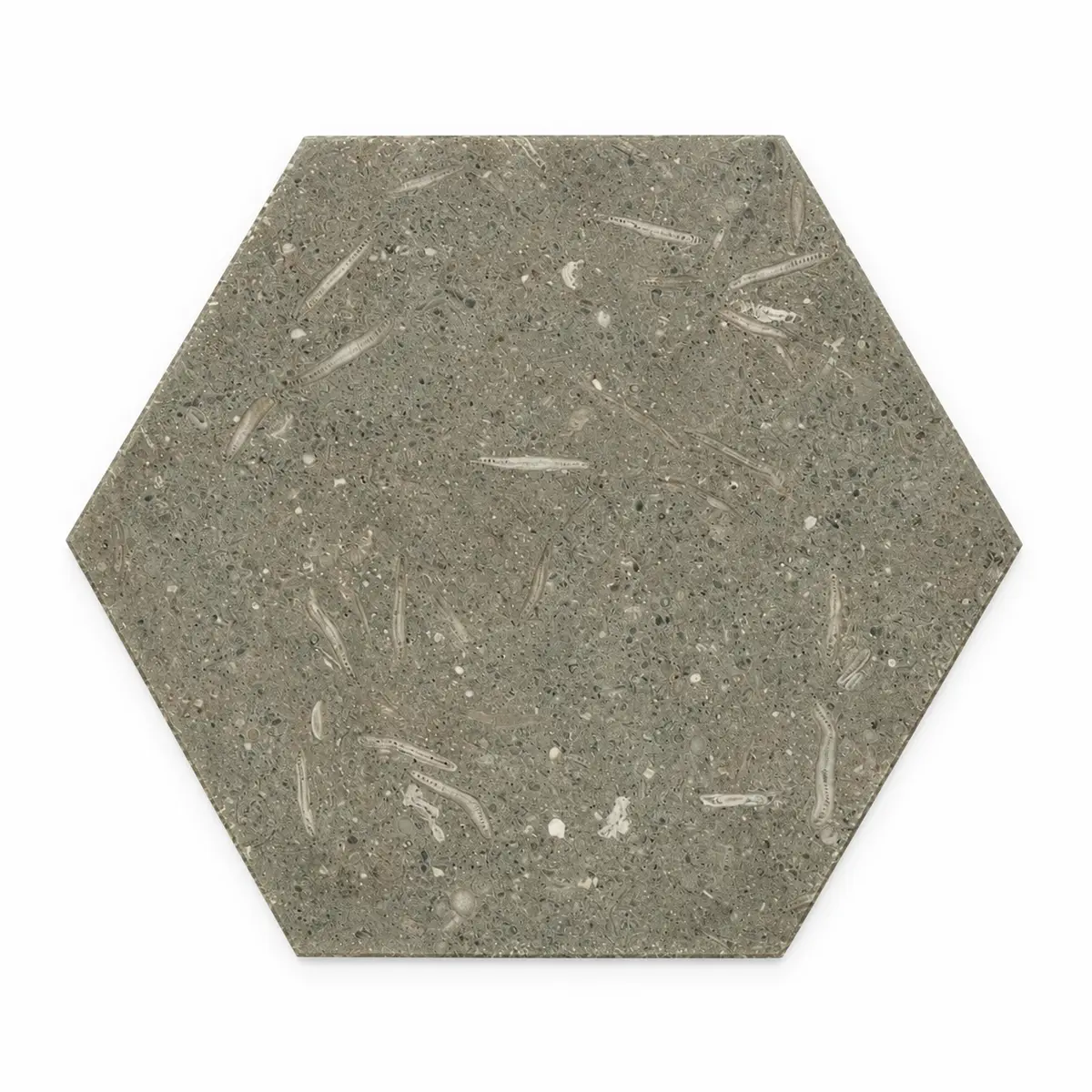 Rustic Green Honed Limestone Hexagon Wall & Floor Tiles