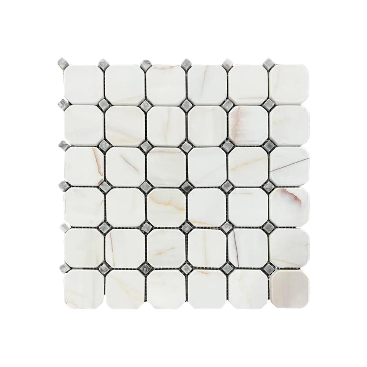 Dolomite Spider Tumbled Marble Octagon Mosaic Tiles