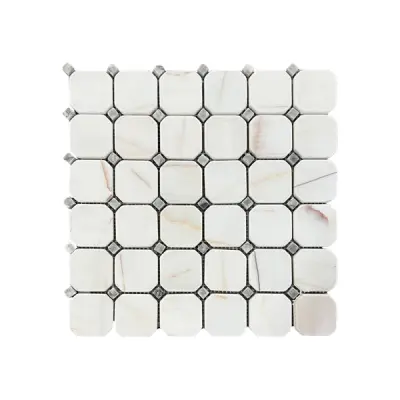 Dolomite Spider Tumbled Marble Octagon Mosaic Tiles