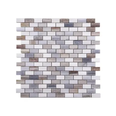 Mix Polished Marble Brick Mosaic Tiles