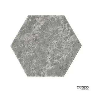 Silver Shadow Honed Hexagon Marble Wall & Floor Tiles view 1