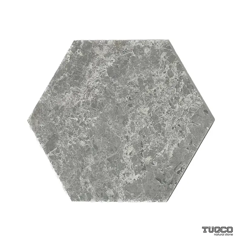 Silver Shadow Honed Hexagon Marble Wall & Floor Tiles