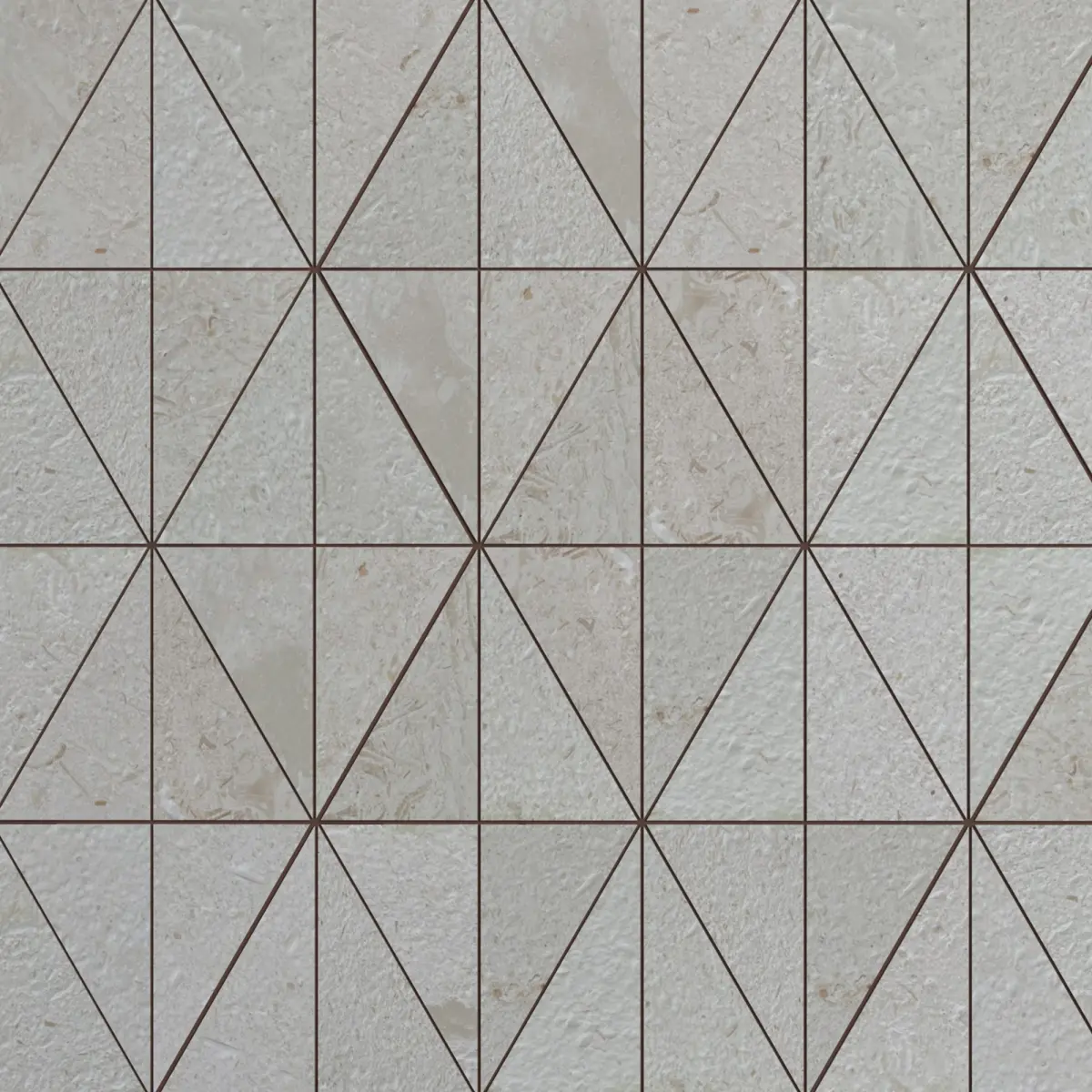 Shellstone Brushed Limestone Triangle Mosaic Tiles