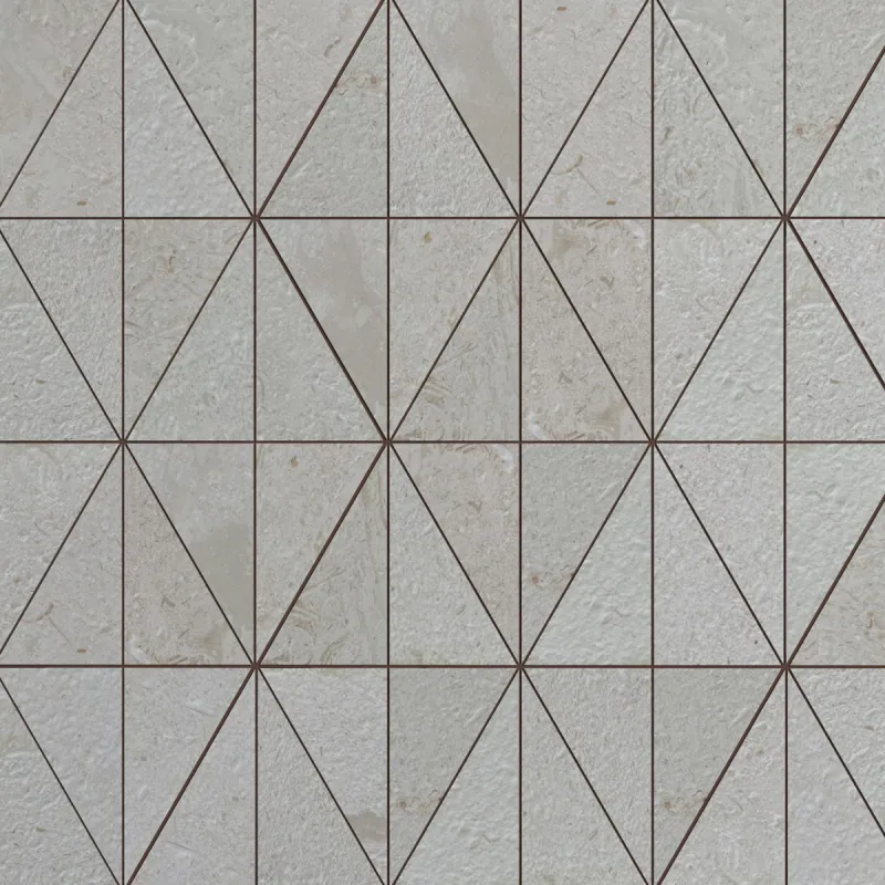Myra Beige Brushed Limestone Triangle Mosaic Tiles