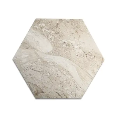 Shellstone Brushed Limestone Hexagon Wall & Floor Tiles