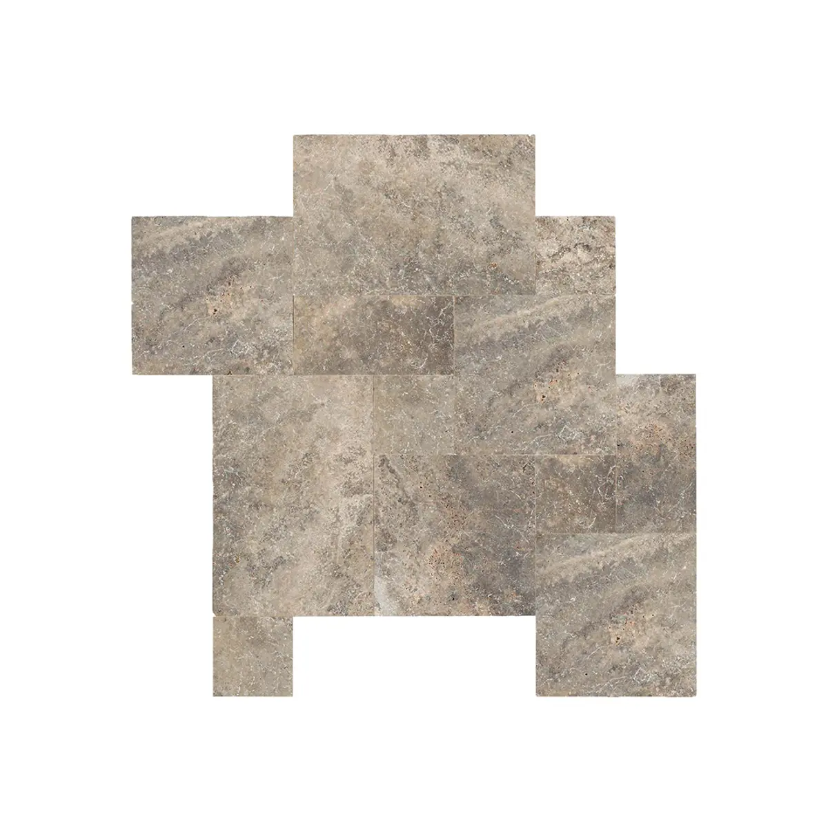 Silver Travertine Tumbled Paving Patio Cobble Tiles