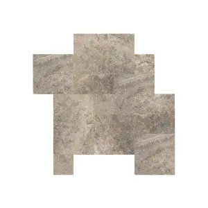 Silver Travertine Tumbled Paving Patio Cobble Tiles view 1