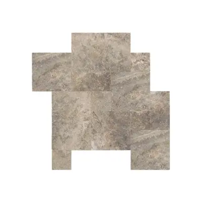 Silver Travertine Tumbled Paving Patio Cobble Tiles