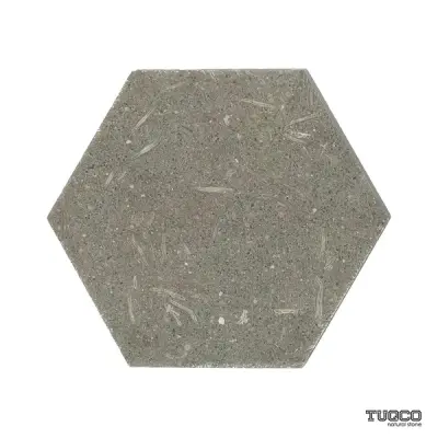 Rustic Green Honed Limestone Hexagon Wall & Floor Tiles