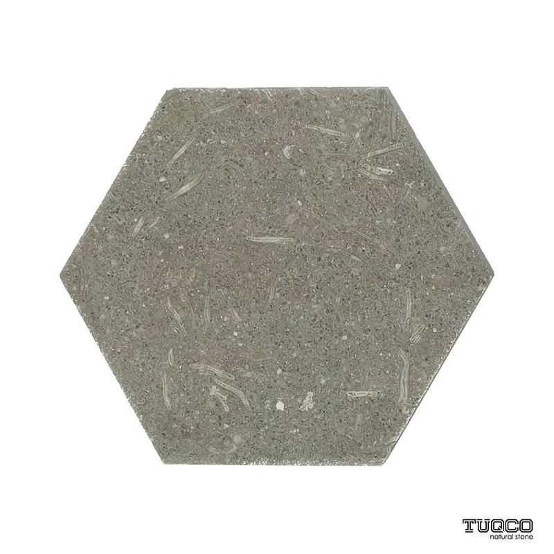Rustic Green Honed Limestone Hexagon Wall & Floor Tiles