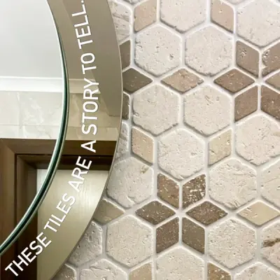 Shellstone Limestone - Mix Travertine Tumbled Starline Mosaic Tiles