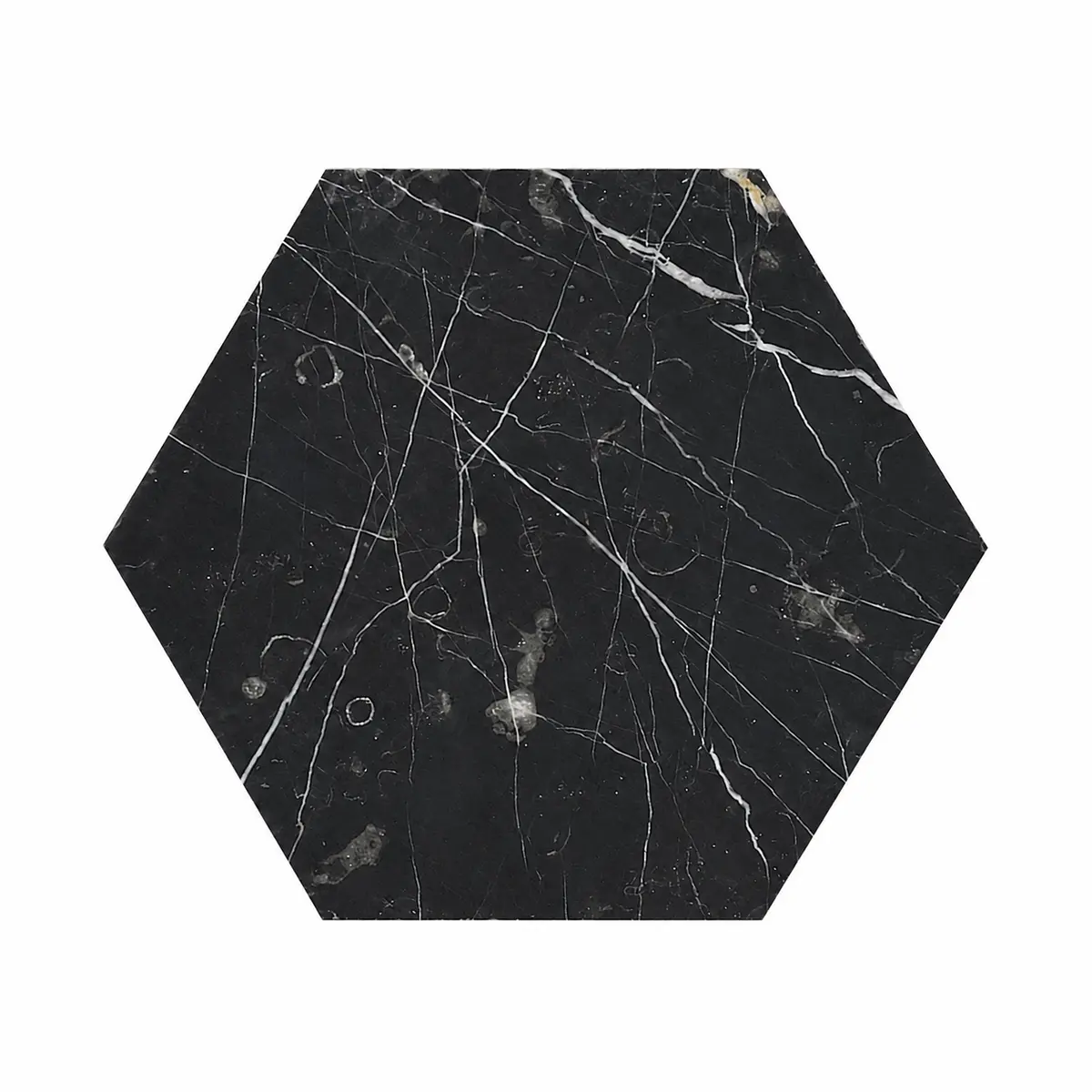 Nero Marquina Honed Hexagon Marble Wall & Floor Tiles