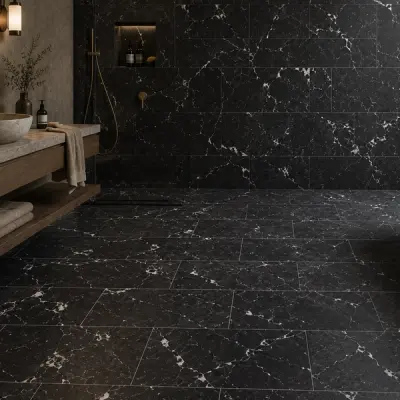 Nero Marquina Select Honed Black Marble Wall & Floor Tiles