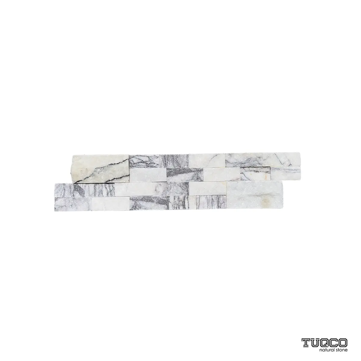 Calacatta Viola Split Face Marble Ledger Panel