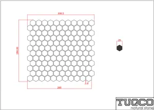 Calacatta Sugar Tumbled Marble Hexagon Mosaic Tile view 4