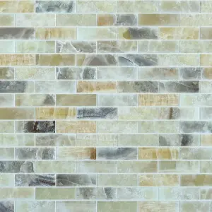 Onyx Honed Marble Brick Mosaic Tiles view 2
