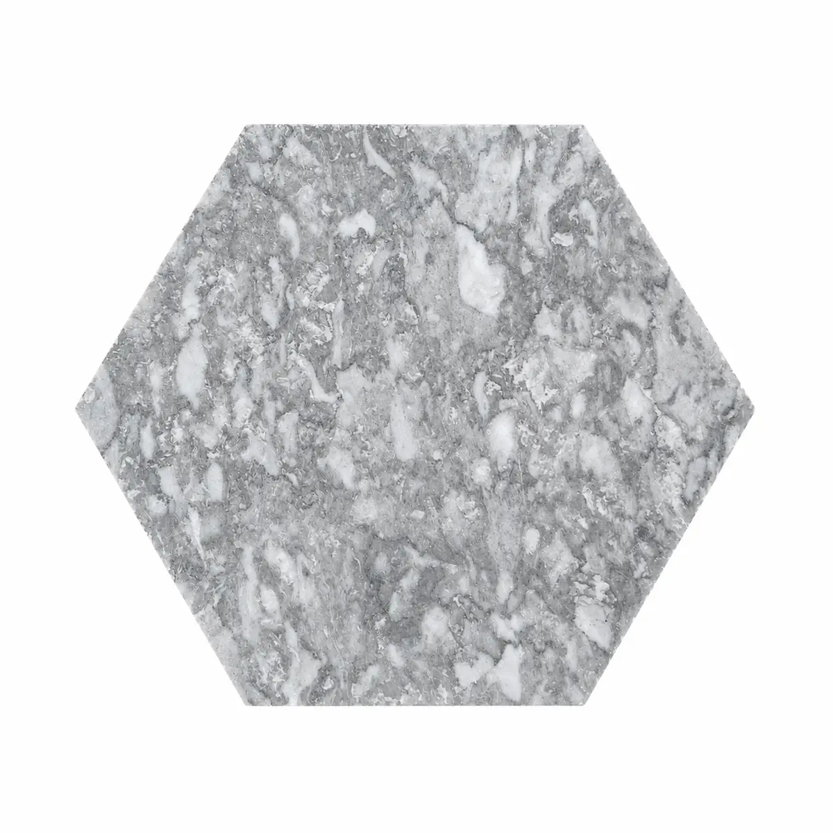 Platinum Grey Honed Hexagon Marble Wall & Floor Tiles