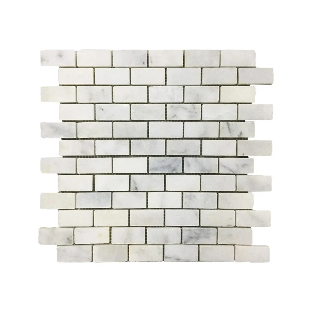 Carrara White Polished Marble Brick Mosaic Tiles