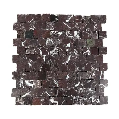 Rosso Levanto Honed Rustic Edge Square Mosaic Tile