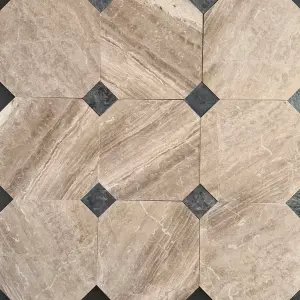Diana Royal - Selene Honed Marble Octagon Wall & Floor Tiles view 2