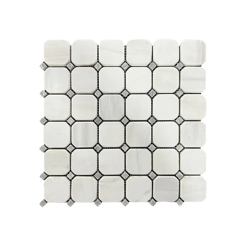 Dolomite Tumbled Marble Octagon Mosaic Tiles