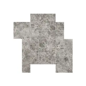 Tundra Grey Versailles Pattern Paving Patio Marble Tile Set view 1