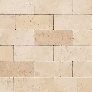 Light Travertine Tumbled Paving Patio Cobble Tiles view 2
