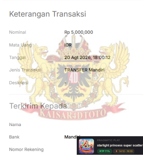 BUKTI JACKPOT KAISAR4DTOTO