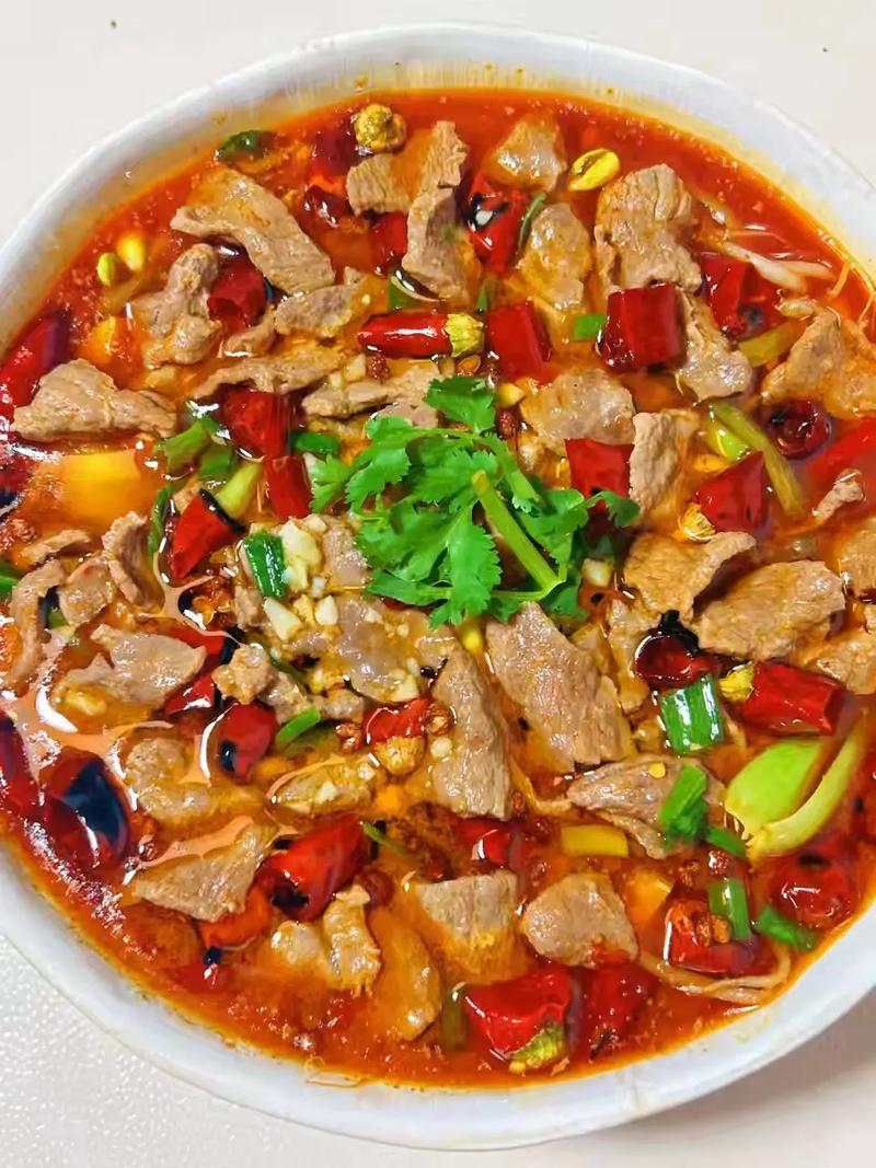 Sichuan Sizzling Beef in Chili Broth