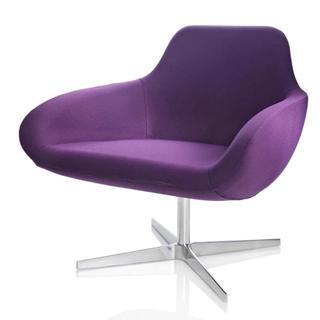 Purple armchair with chrome base